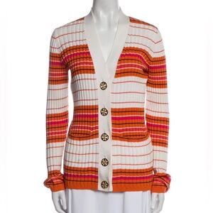 Tory Burch Multicolor Striped Cardigan